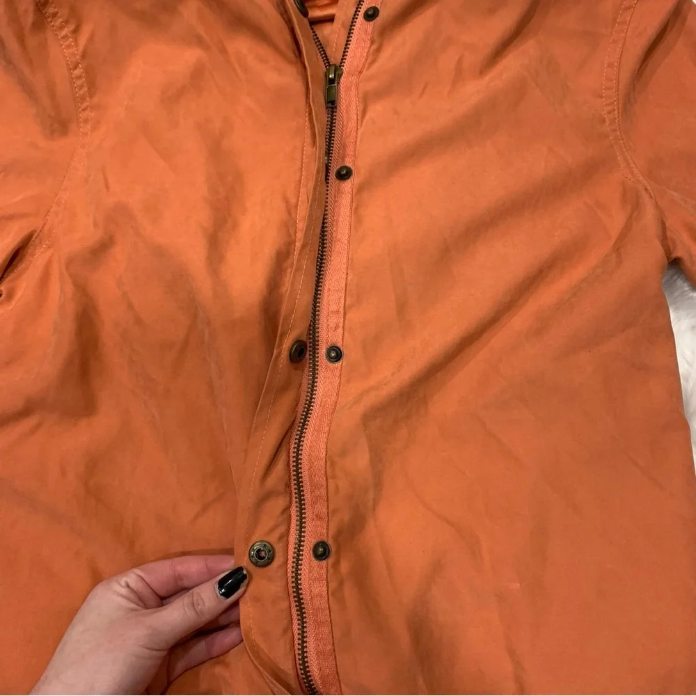 Orange peach zip up cropped hoodie